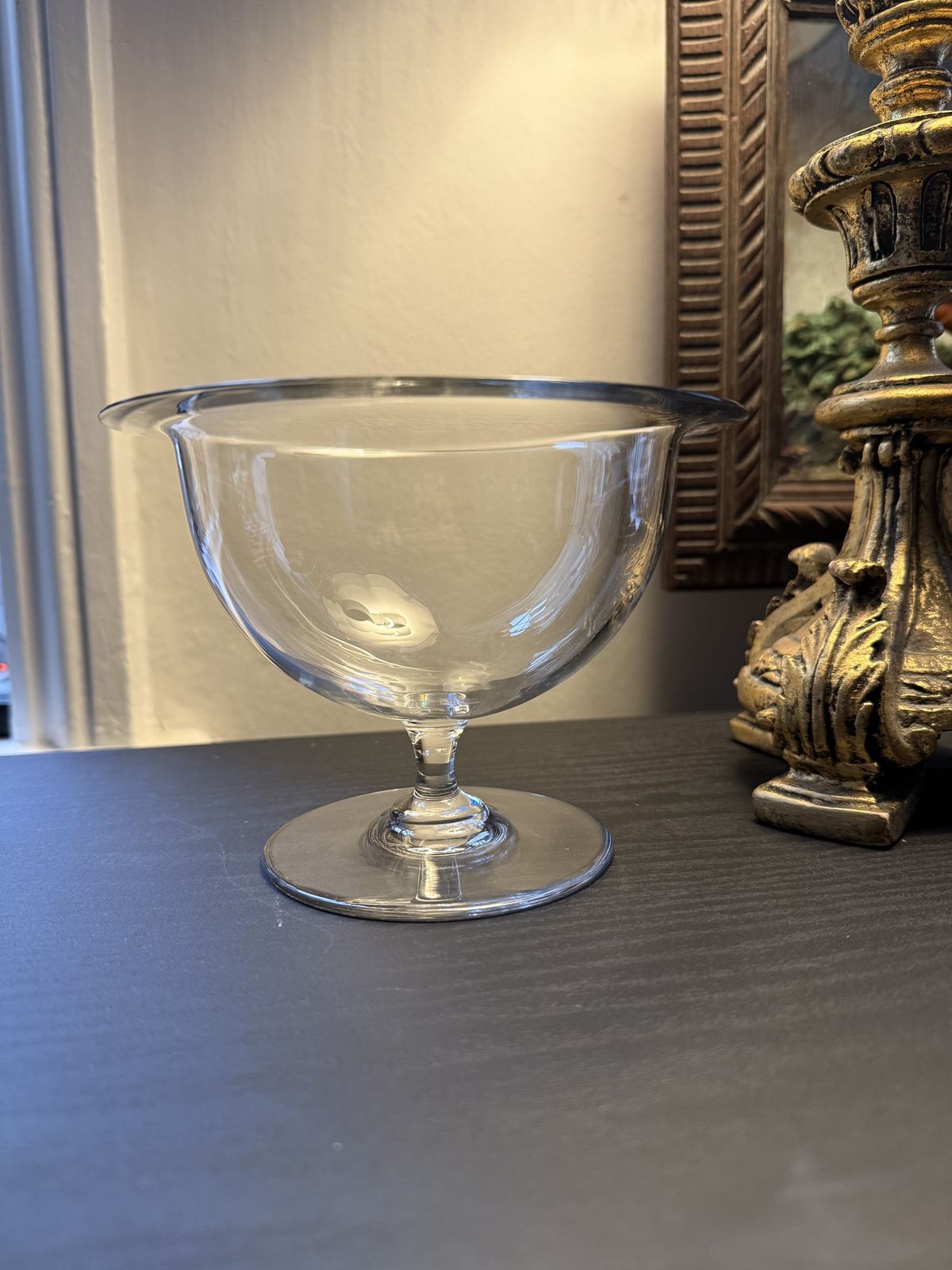 Baccarat Crystal Footed Bowl Vintage French Glass Dish photo for sale