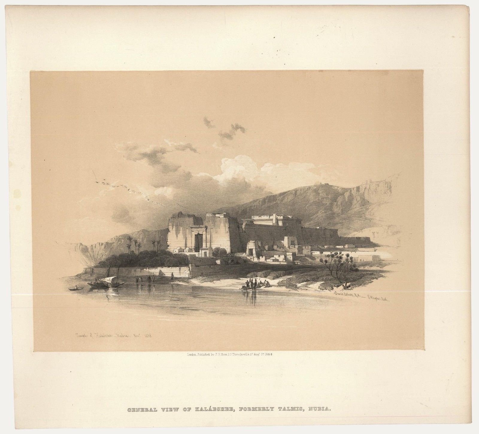 Louis Haghe After David Roberts 19th Century Lithograph, View Of Kalabshee