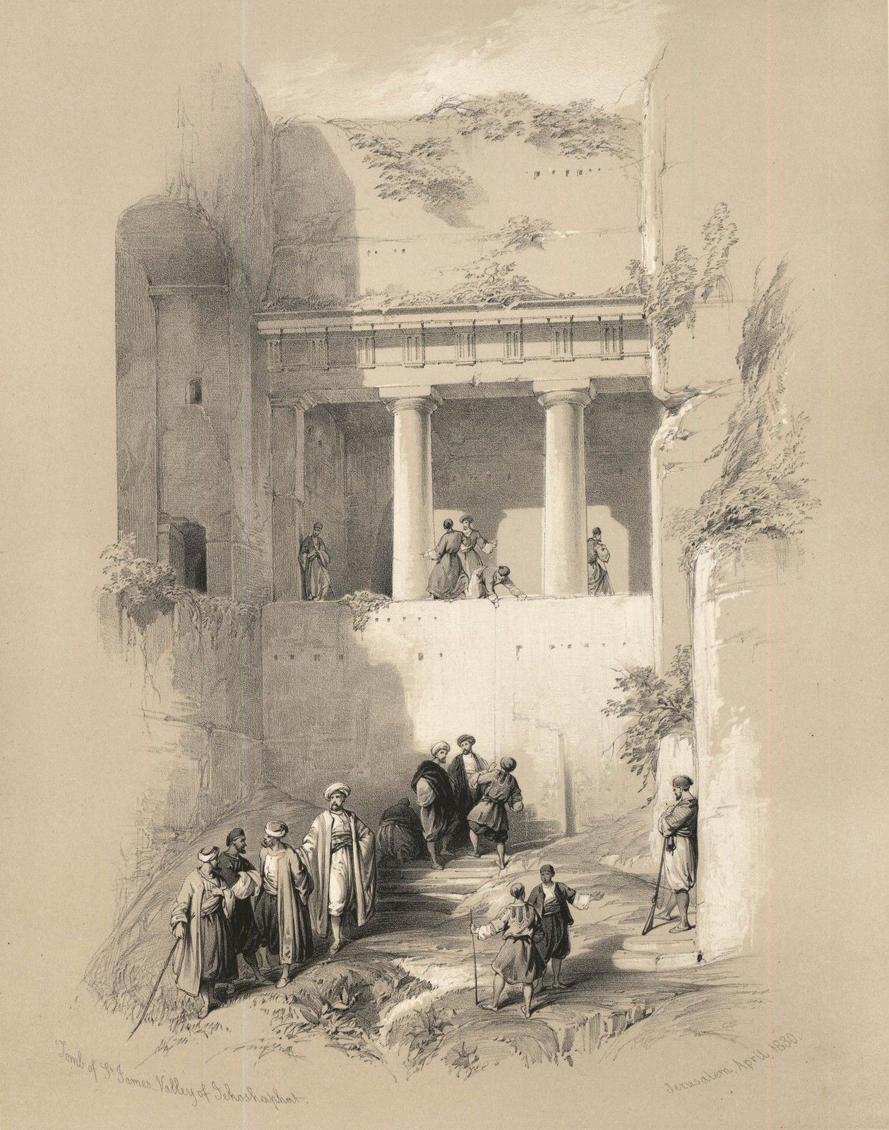 Louis Haghe After David Roberts 19th Century Lithograph, Tomb Of St James photo furniture