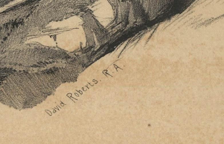 Louis Haghe After David Roberts 19th Century Lithograph, Ruins Of Semua photo 175.0