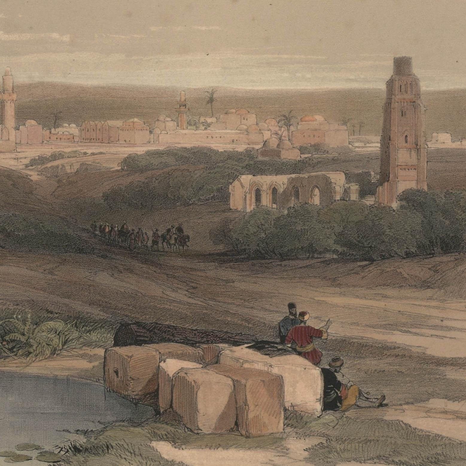 Louis Haghe After David Roberts 19th Century Lithograph, A View Of Ramla photo Art