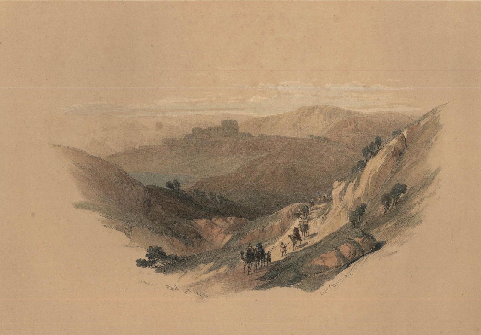 Louis Haghe After David Roberts 19th Century Lithograph, Ruins Of Semua II photo furniture