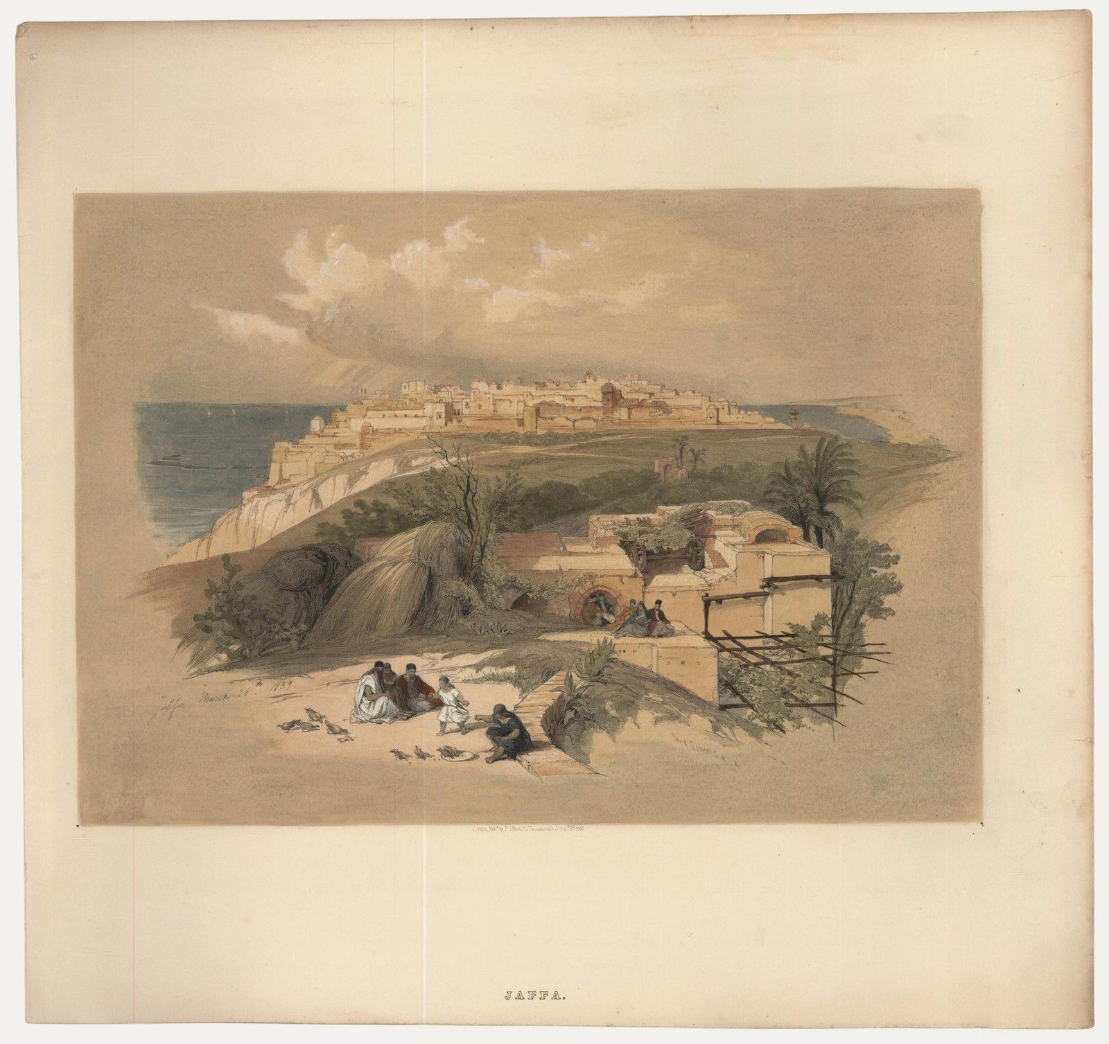 Louis Haghe After David Roberts 19th Century Lithograph, Jaffa