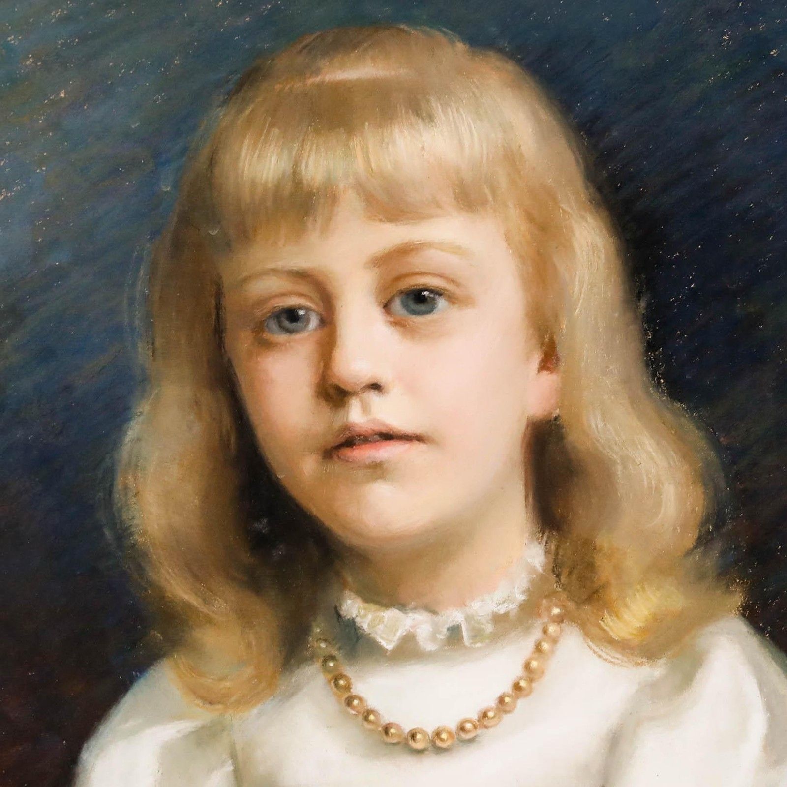 Emily Eyres (1850 1910) For Restoration 1898 Pastel, Little Girl In White photo Art