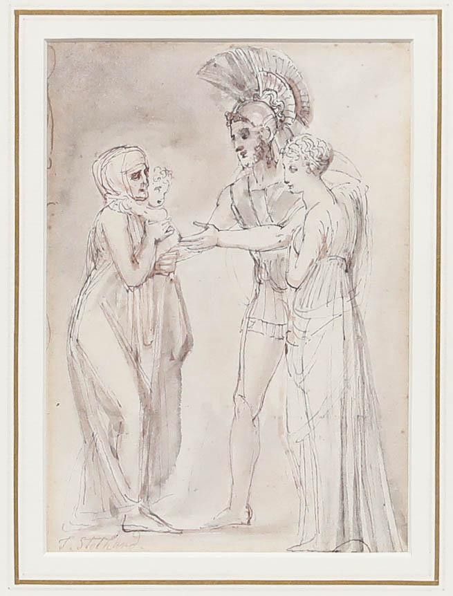 Thomas Stodhart (1755 1834) Watercolour, The Farewell Of Hector And Andromache photo furniture