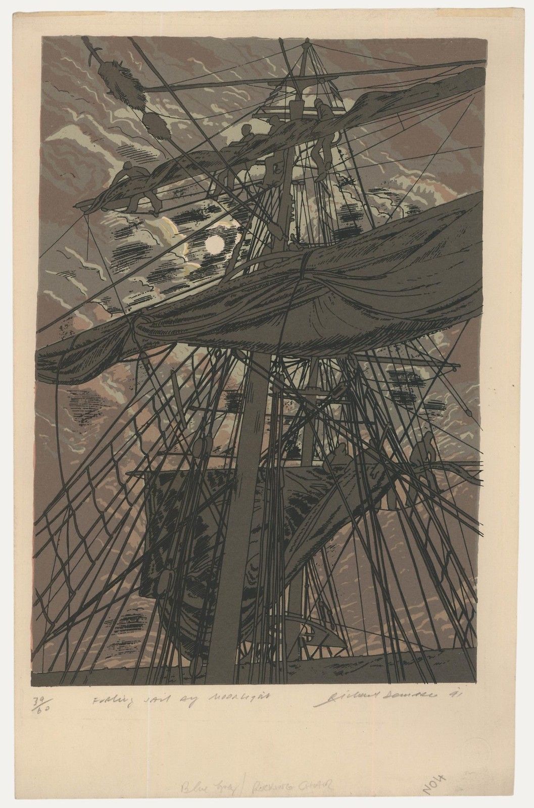 Richard Demarco (B.1930) 1991 Silkscreen, Furling Sail By Moonlight