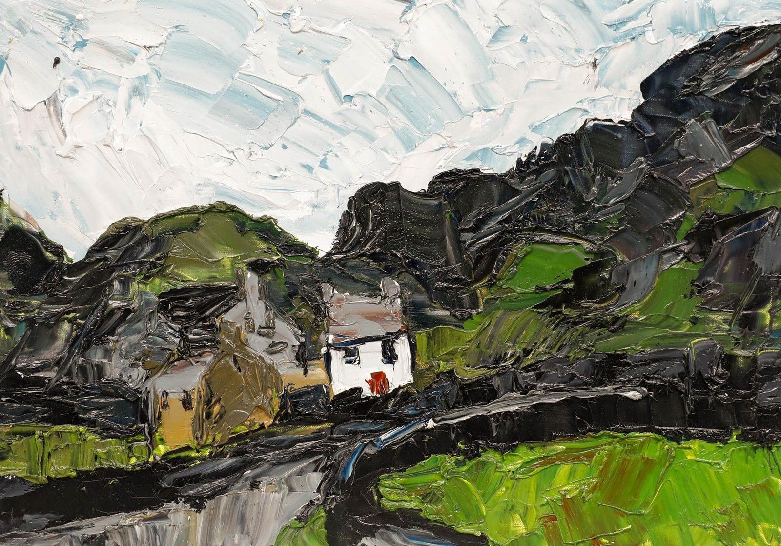 Daniel Nichols Contemporary Oil, Little House In The Hills photo furniture
