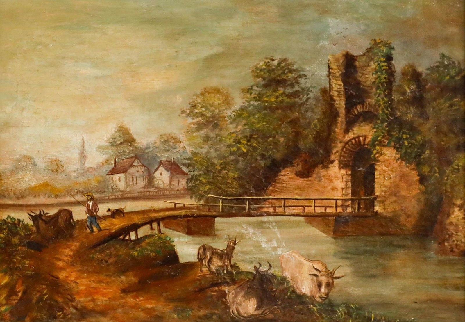 19th Century Oil Bridge To The Ruin photo furniture