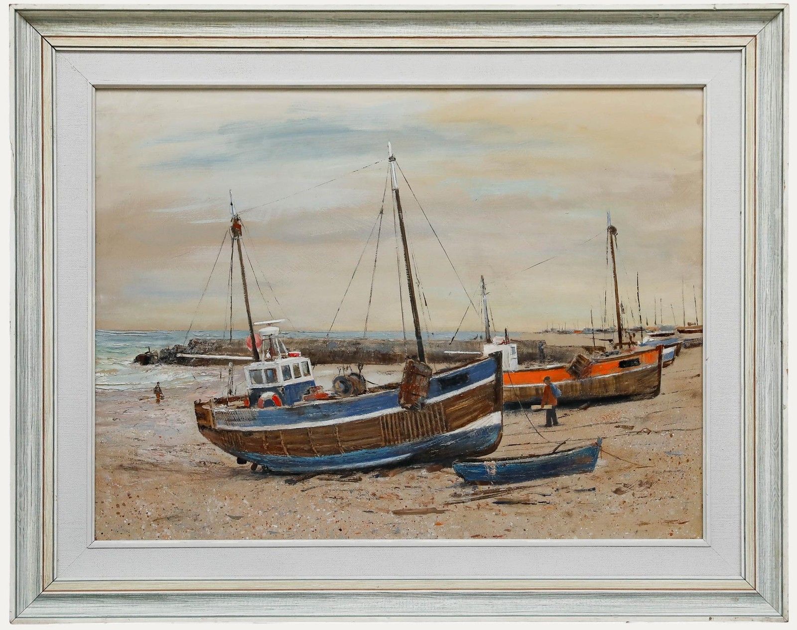 Eric Wale (1916 2001) Framed 20th Century Oil, Beached Boats