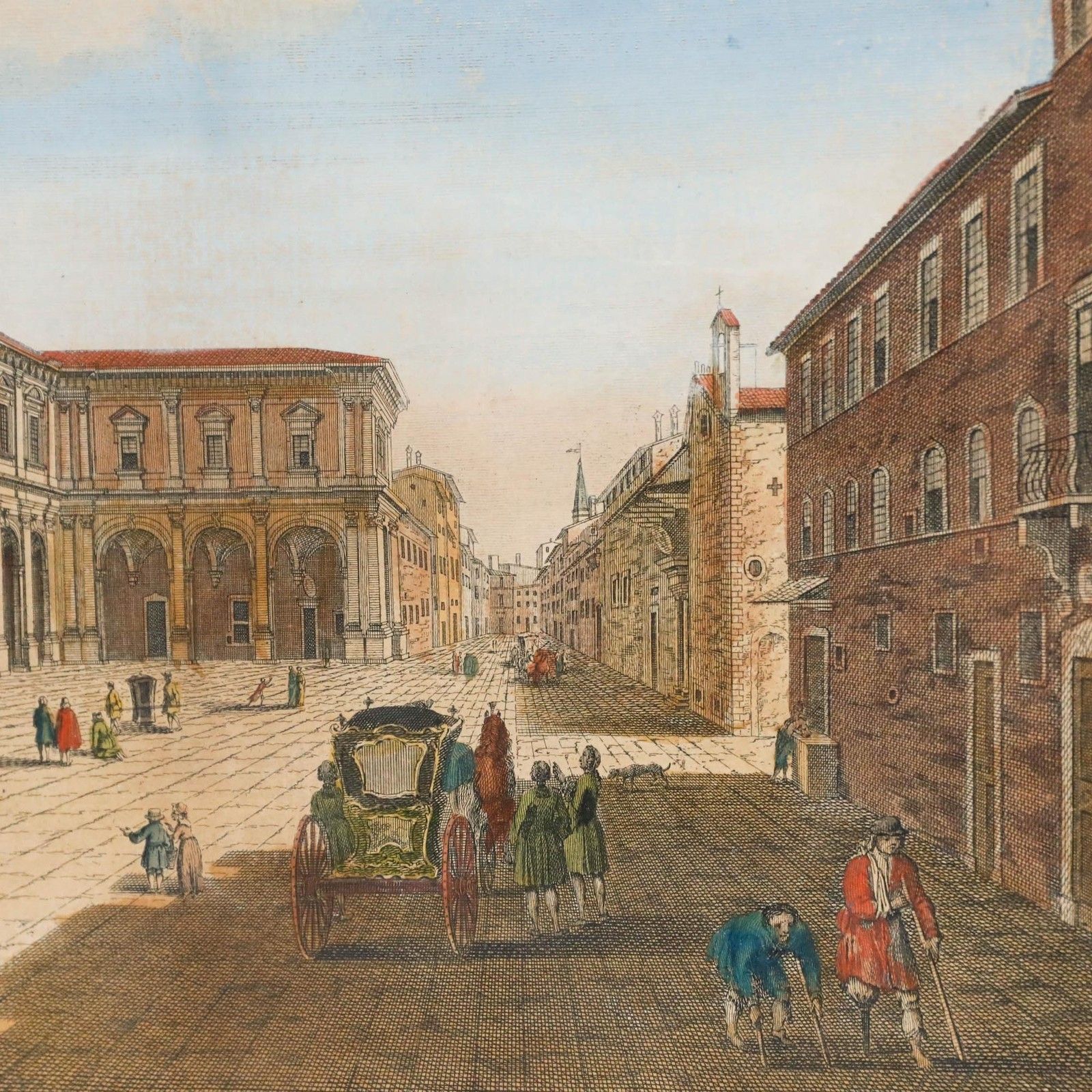 Nathaniel Parr After Giuseppe Zocchi Engraving, View Of The Piazza Of St Mary photo Art