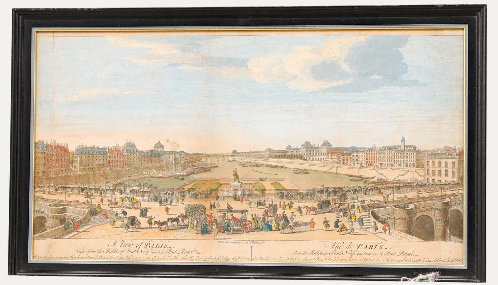Remi Parr After Jacques Rigaud 18th Century Engraving, A View Of Paris