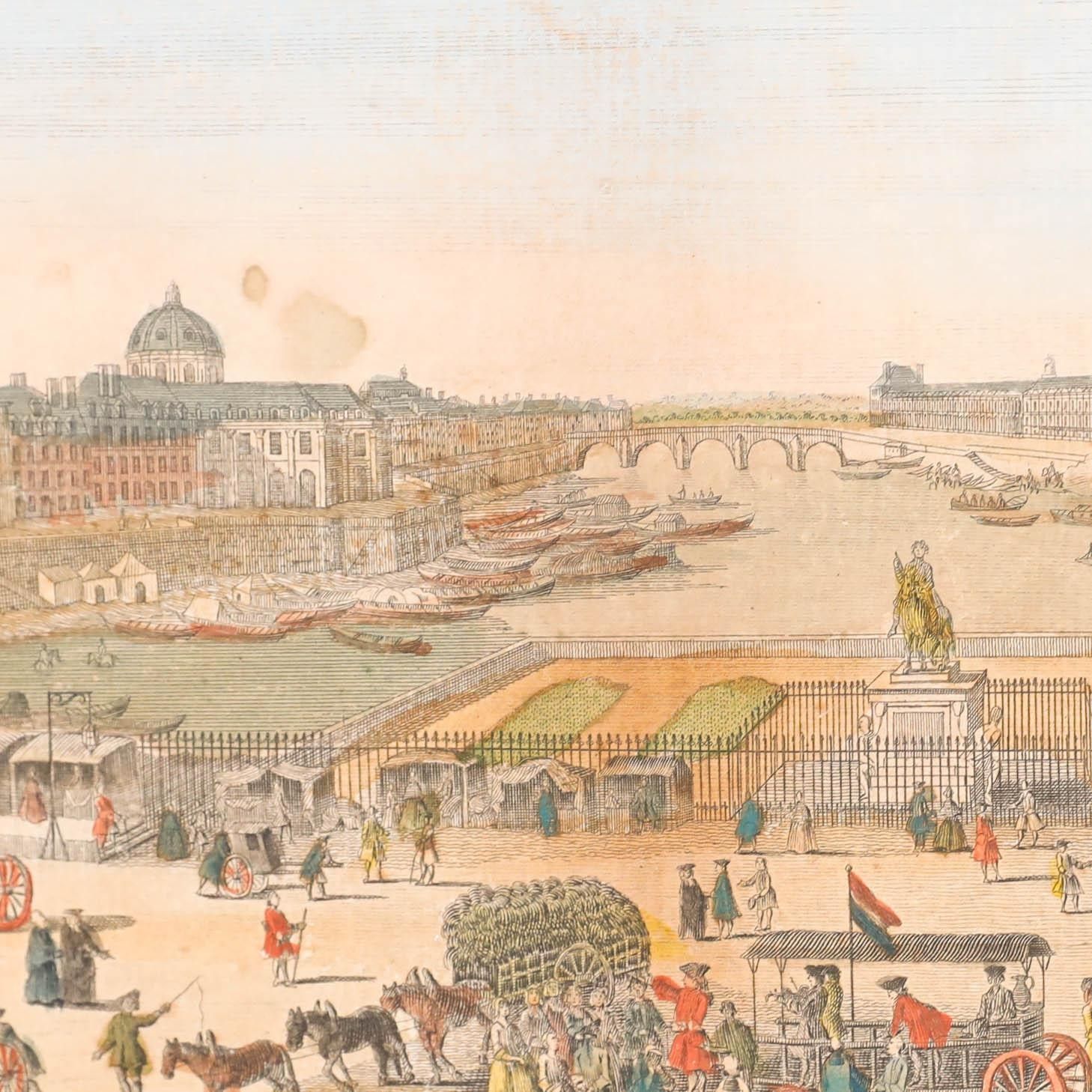 Remi Parr After Jacques Rigaud 18th Century Engraving, A View Of Paris photo for sale