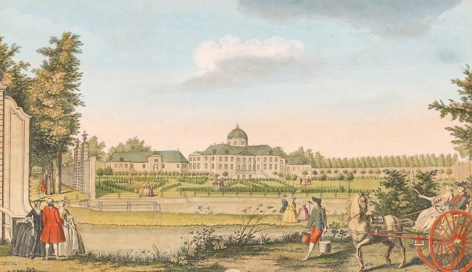 Vue D'optique Engraving, The Garden Front Of The Prince Of Orange's House photo furniture