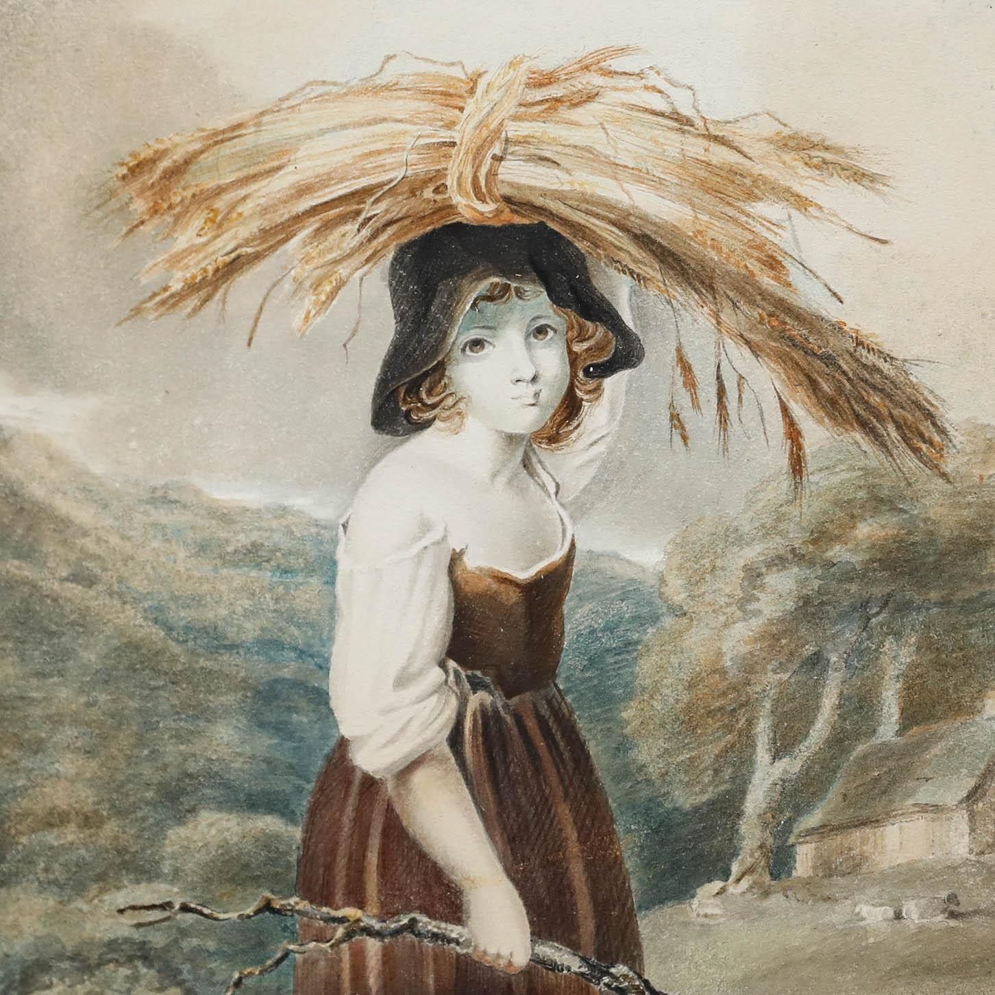 After Richard Westall Ra (1785 1836) 19th Century Watercolour, The Gleaner photo Art