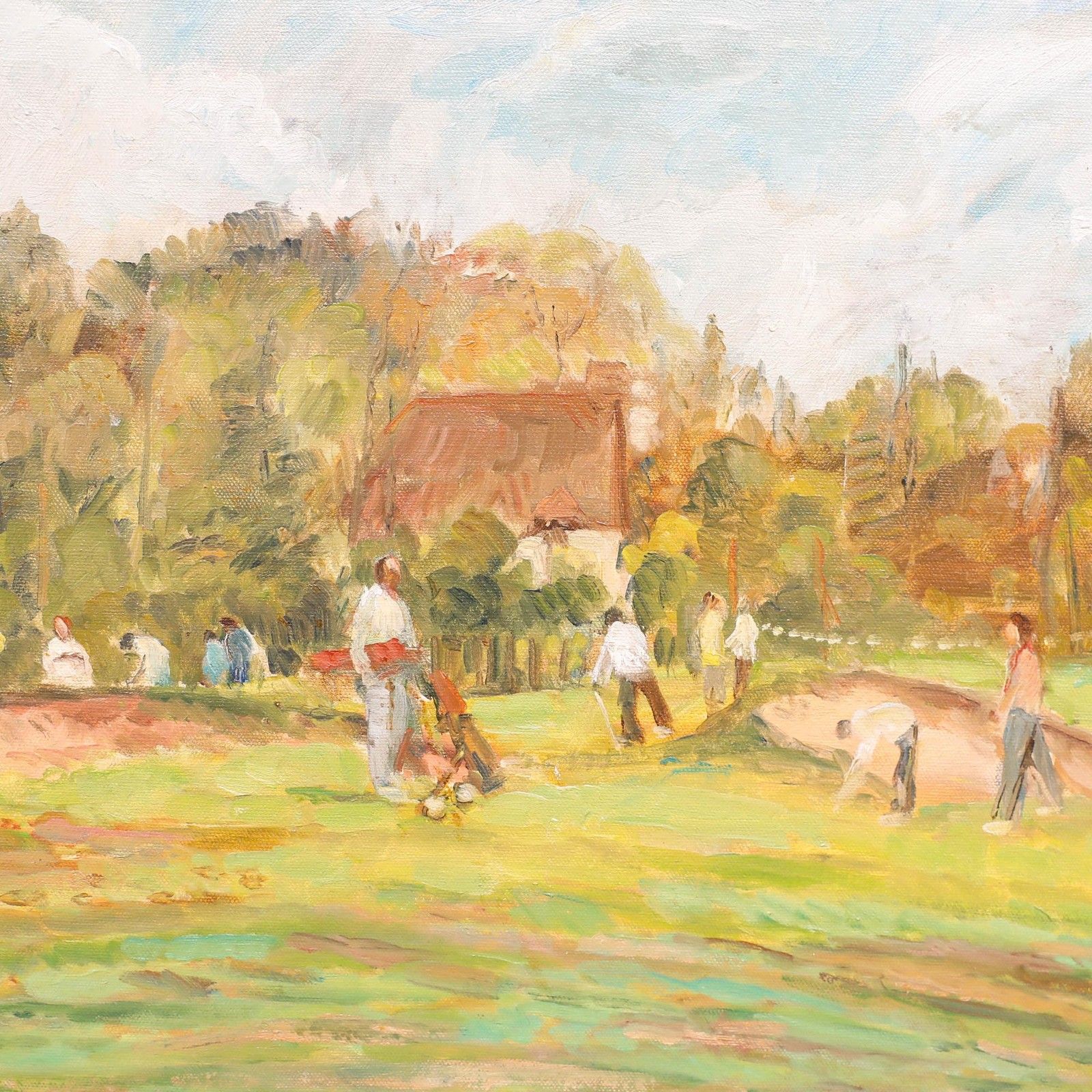 Victor Willis (1934 2004) British School 20th Century Oil, On The Green photo Art