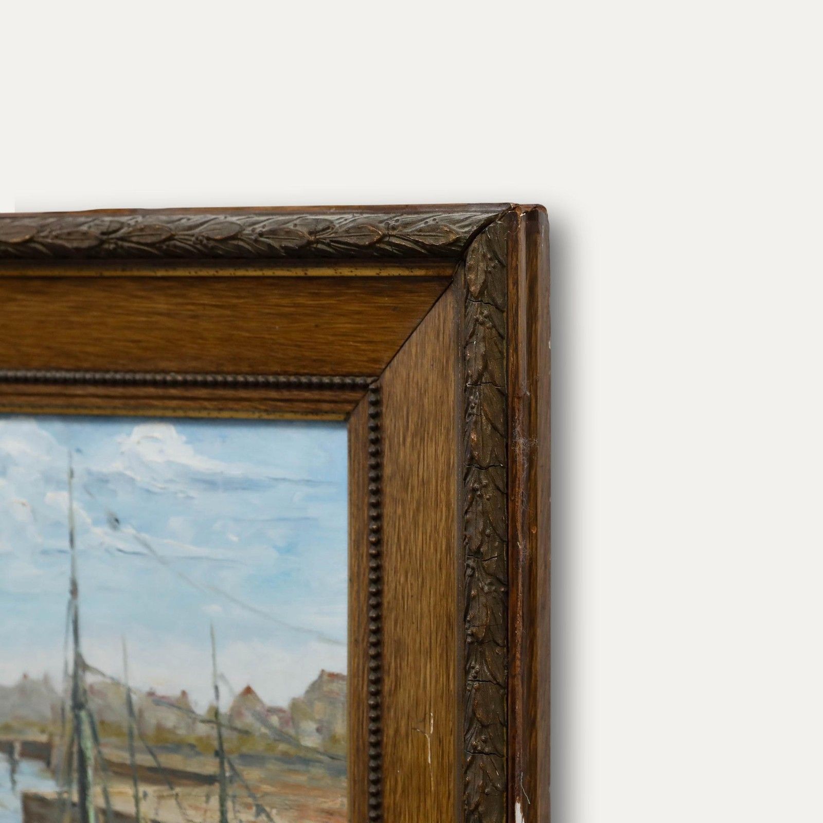 M. Pensec Framed 20th Century Oil, Le Port De Concarneau photo vinterior