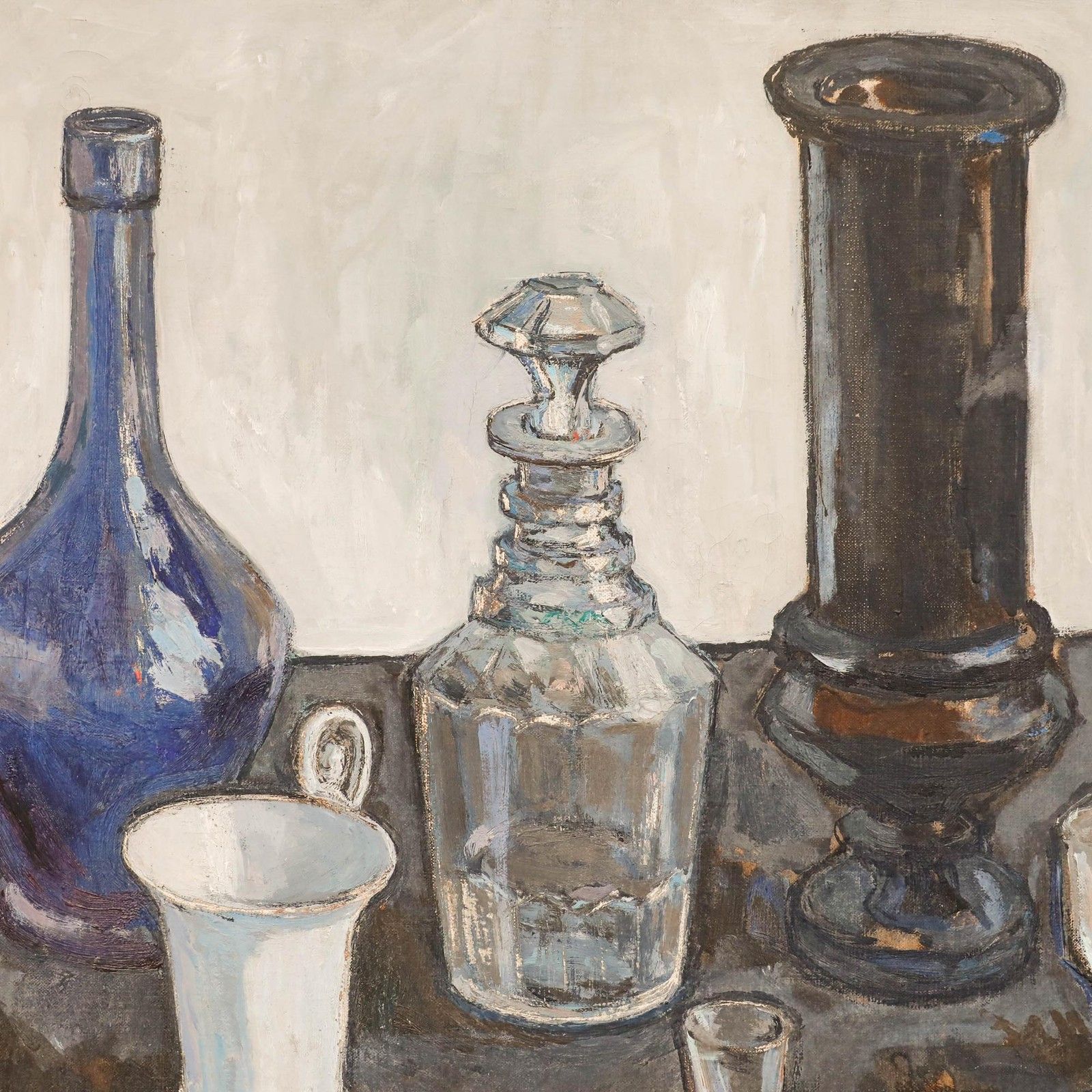 Henk Maas (1924 2005) Dutch School 1959 Oil, Blue Glass photo Art