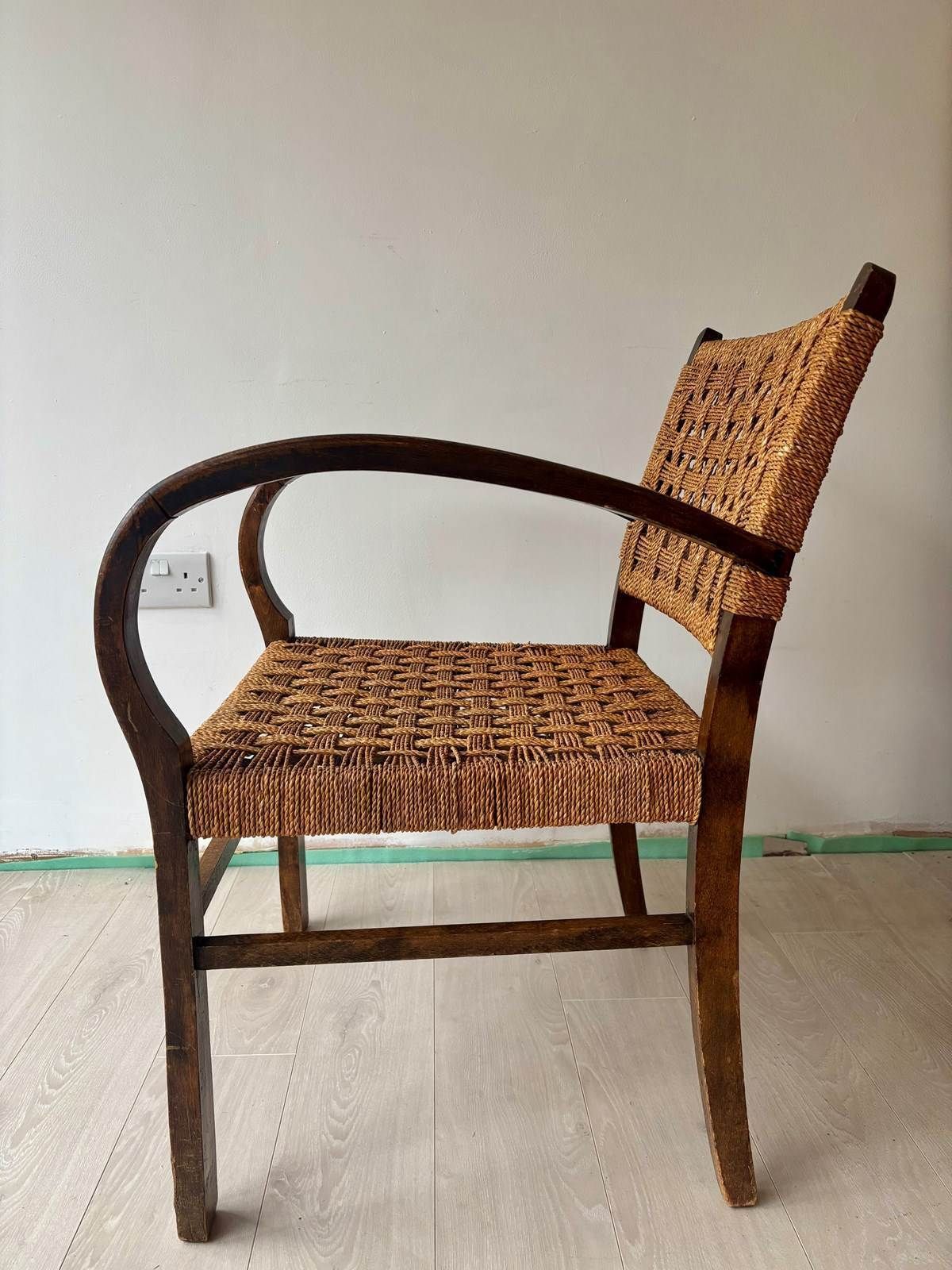 Vintage Bauhaus Style Woven Rope Armchair photo 575.0