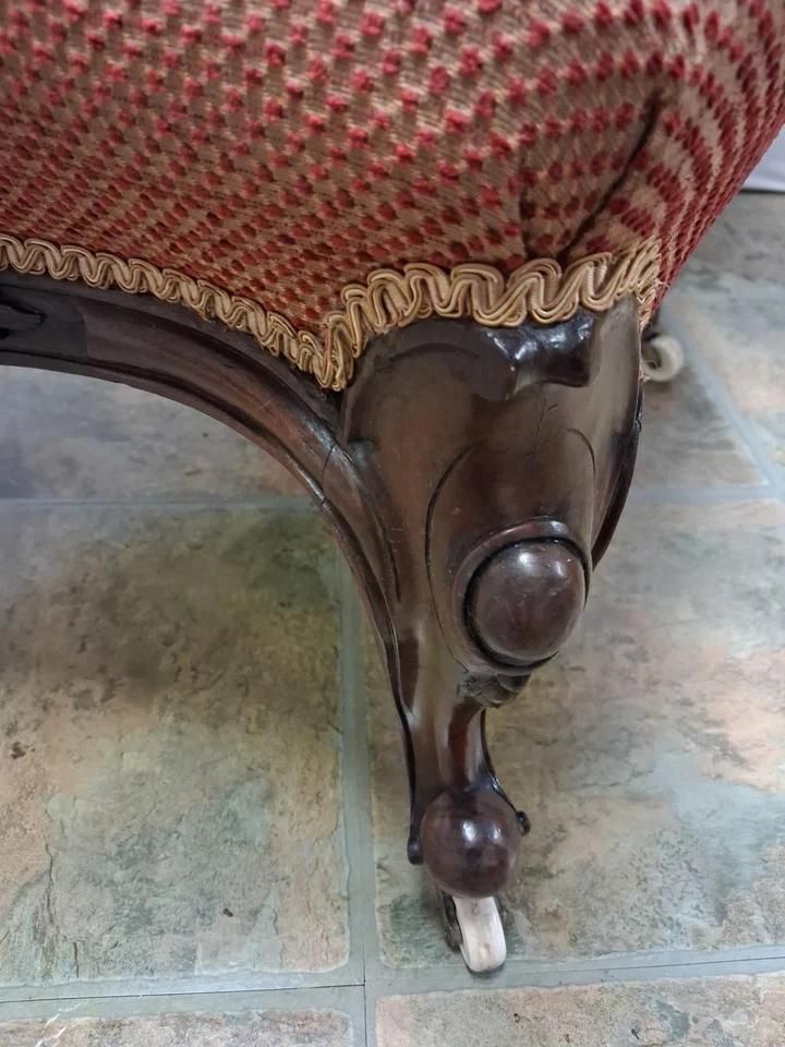 Antique Nursing Parlour Bedroom Chair Nice Clean Upholstery With New Casters photo Furniture