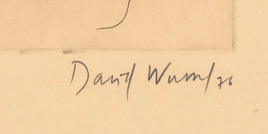 David Wurtzel (1935 2014) 1976 Etching, Thomas Mann photo Art