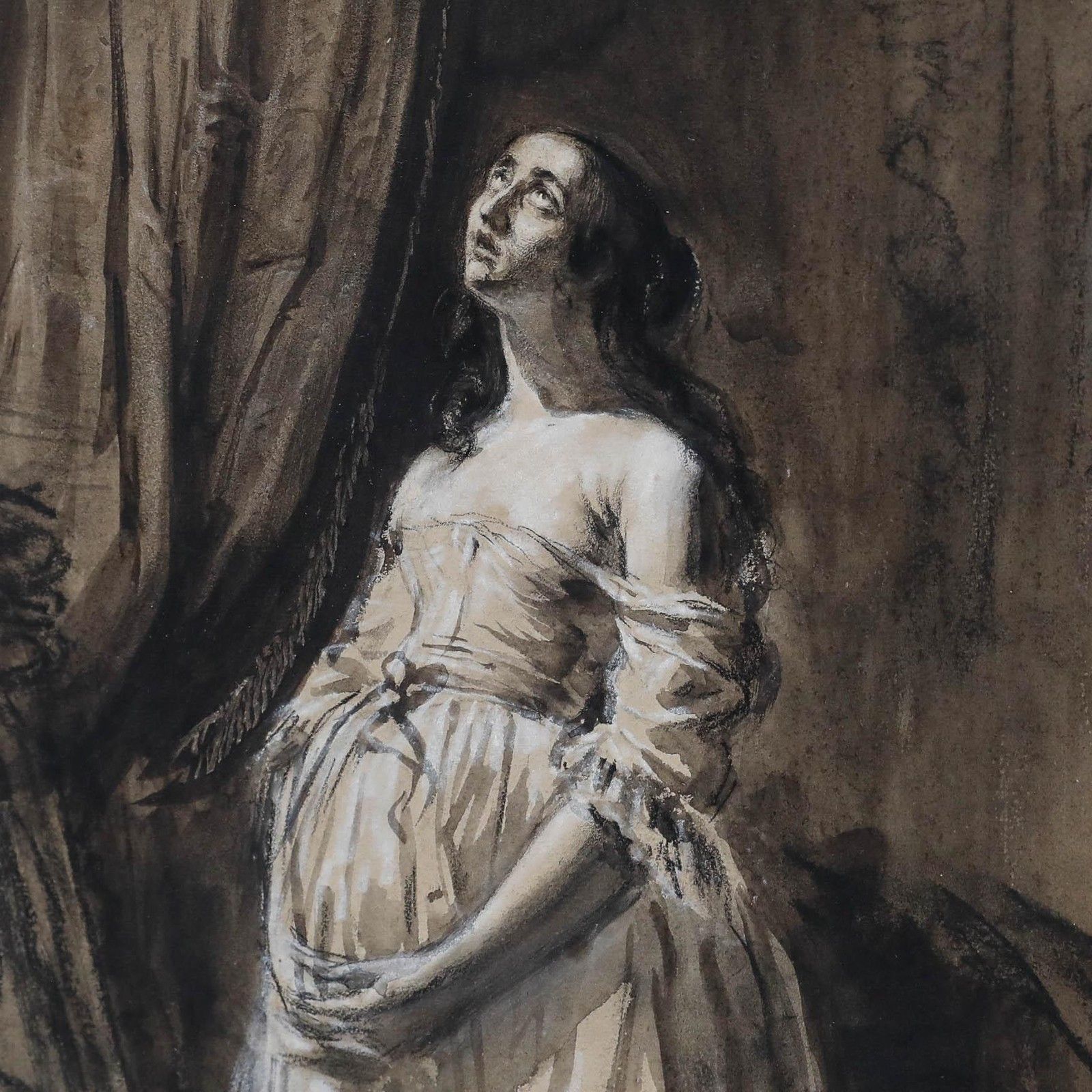 Late 19th Century Watercolour Looking To The Heavens photo Art