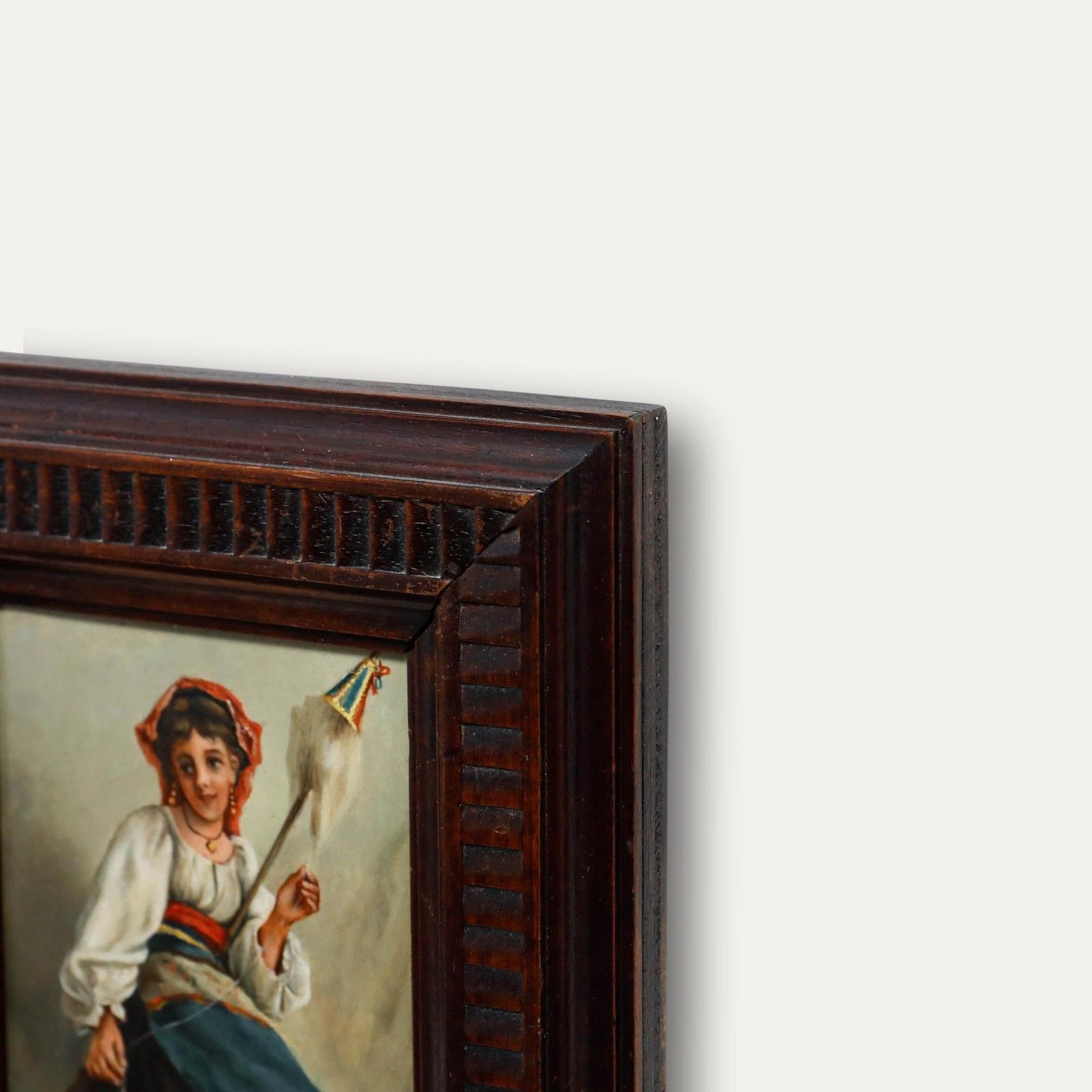 Italian School Late 19th Century Oil La Fileuse photo 275.0