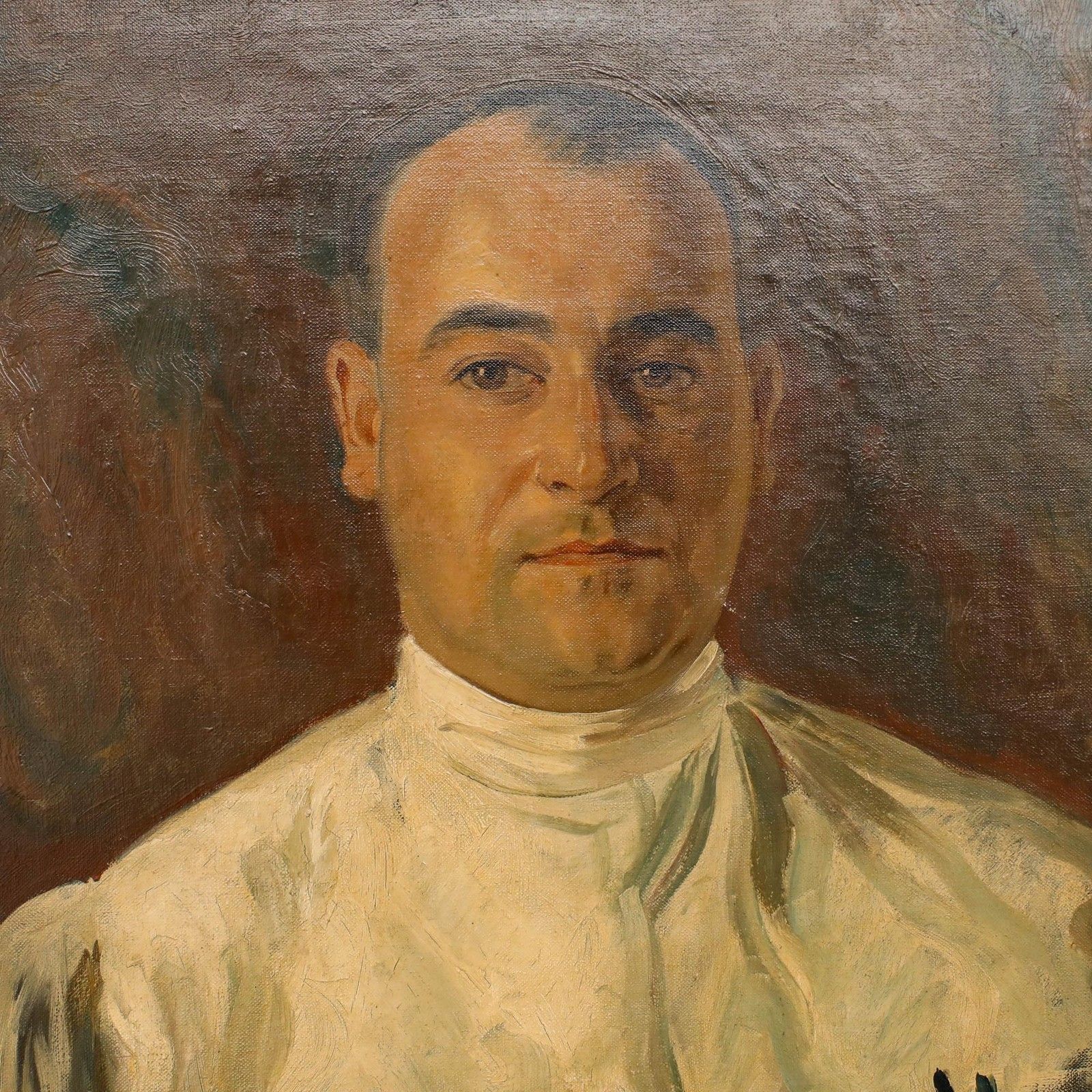 Framed Mid 20th Century Oil Portrait Of A Surgeon photo Art