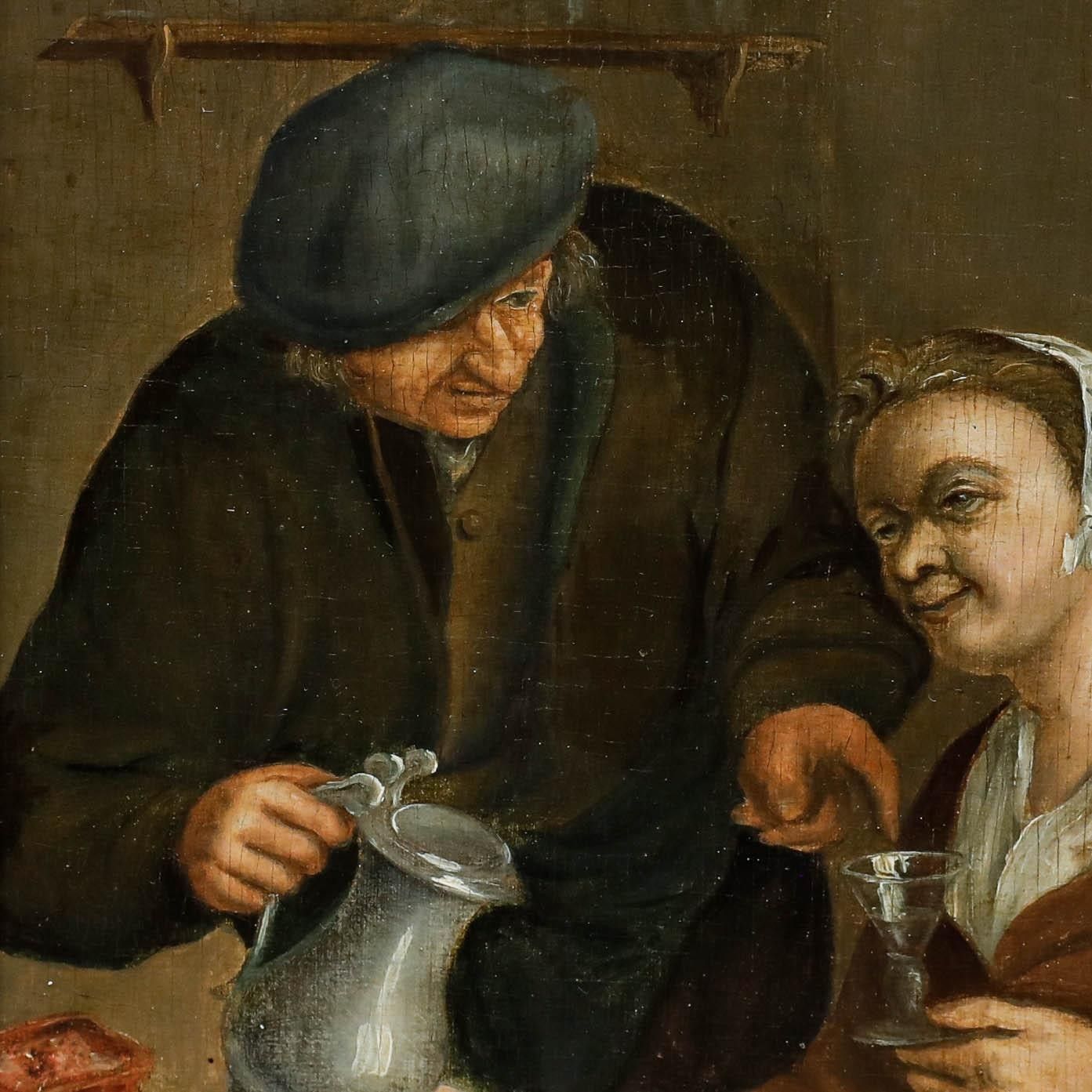 Dutch School 19th Century Oil Couple At The Table photo Art