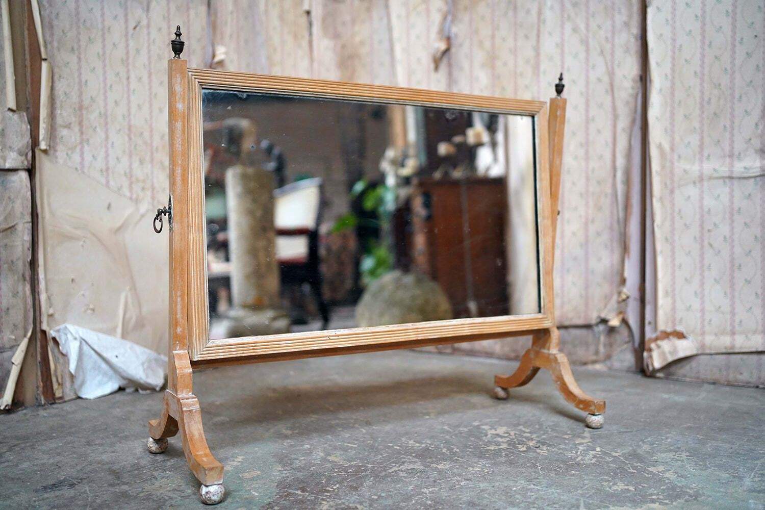 A Late 19thc Bleached Maple & Parcel Gilt Dressing Mirror C.1890 photo for sale