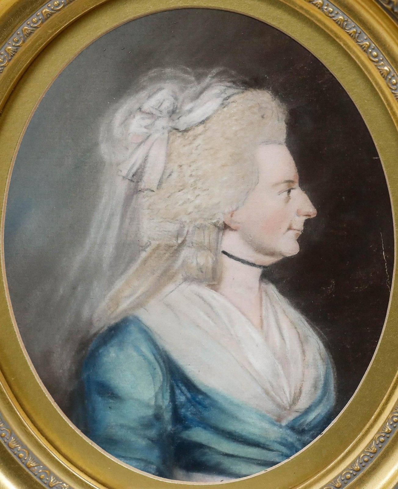 English School Early 19th Century Pastel Lady In Profile photo furniture