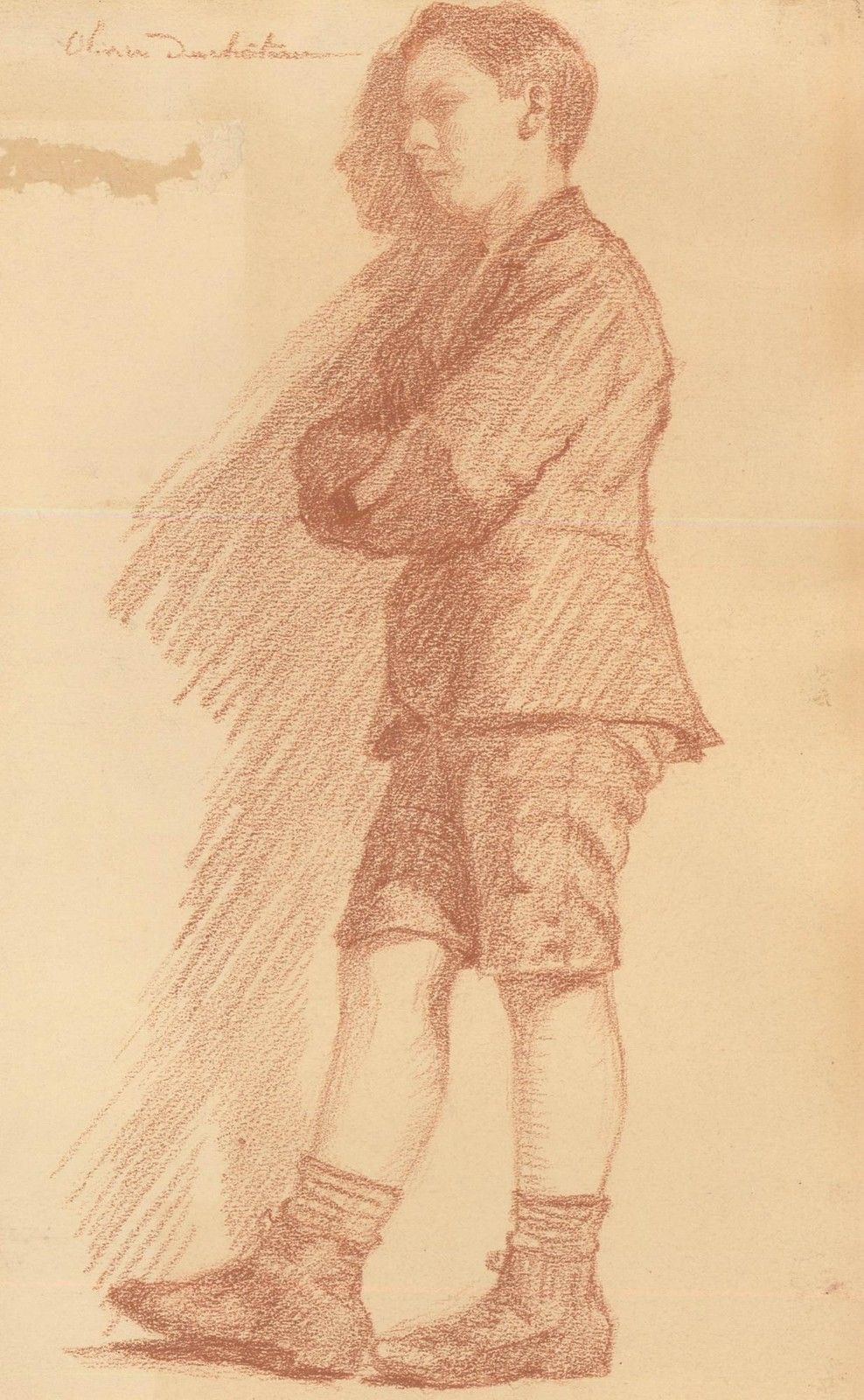 Olivier Duchateau (1876 1939) Early 20th Century Pastel, Study Of A Boy photo furniture