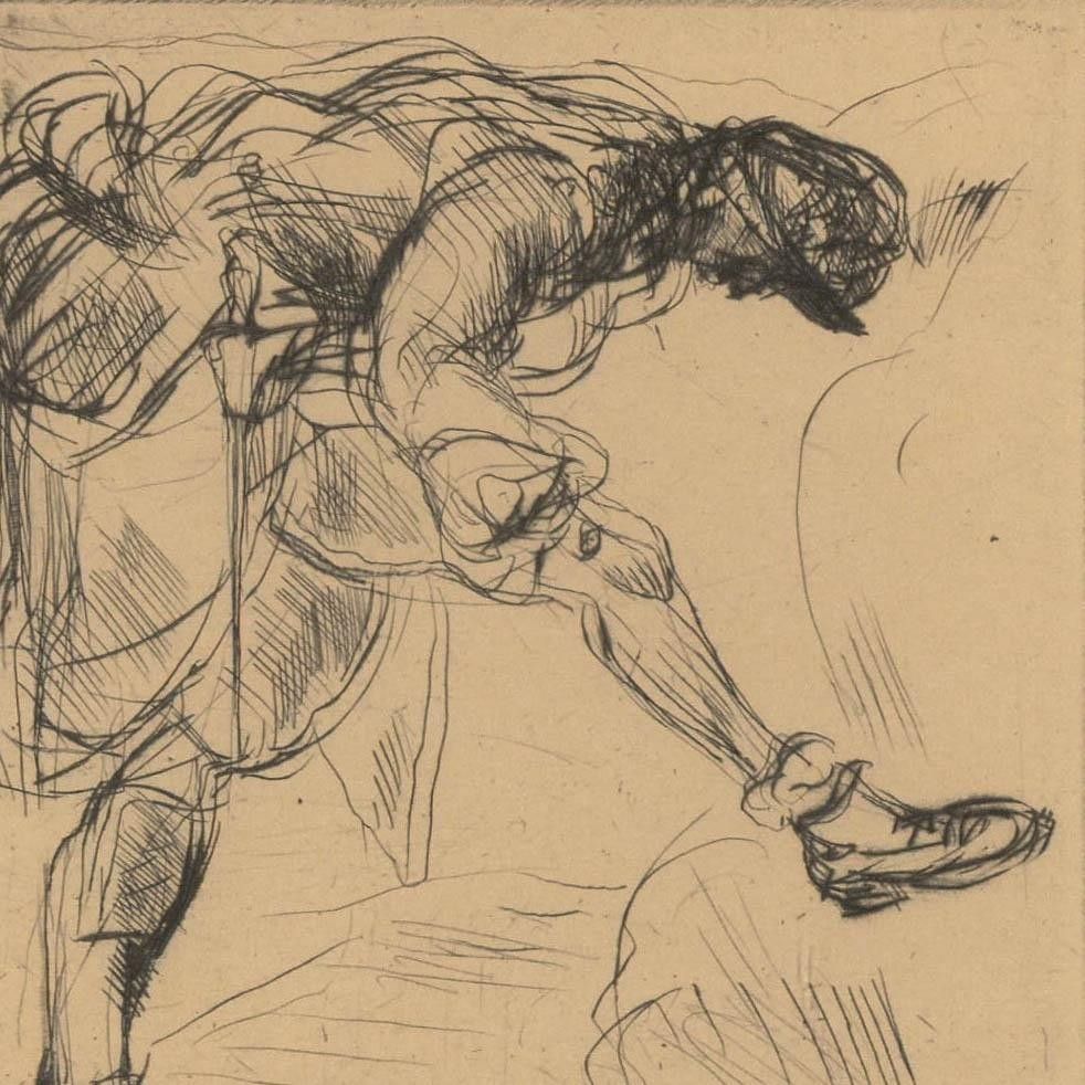 Andre Dunoyer De Segonzac (1884 1974) Etching, Tending To Wounds photo for sale