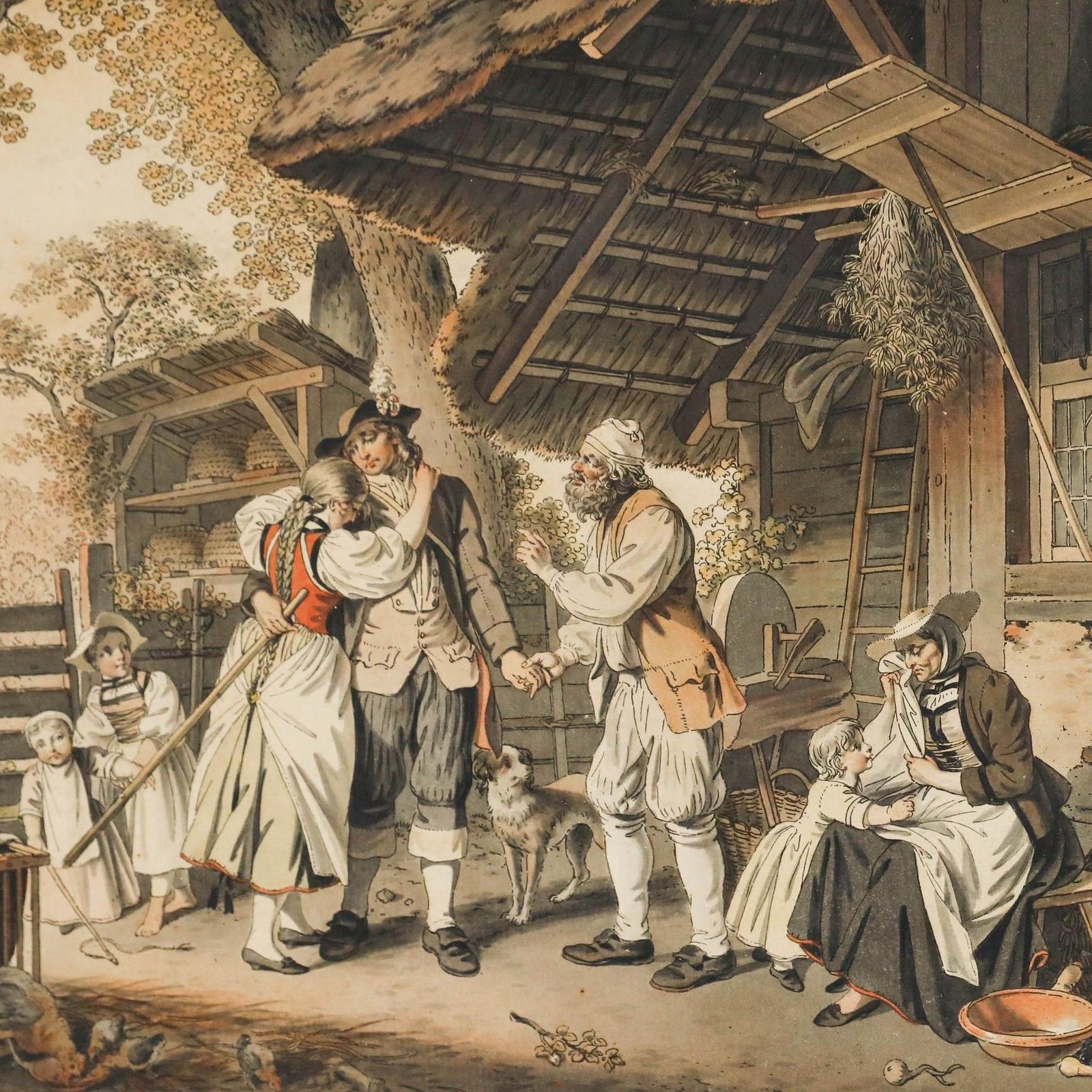 After Sigmund Freudenberger (1745 1801) Etching, Departure Of The Soldier photo Art