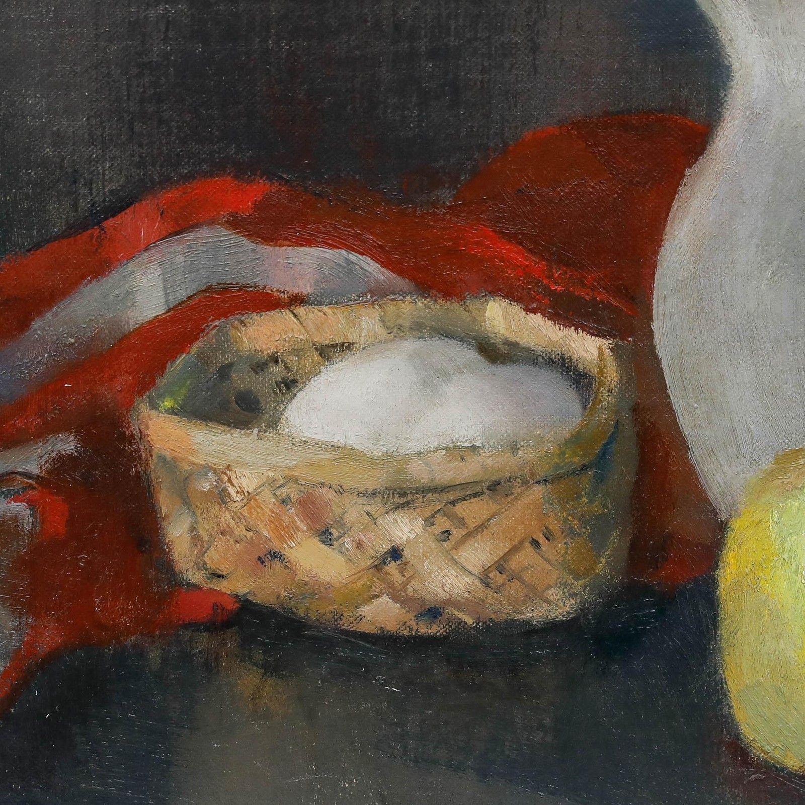 Joke Hartman Elias (1906 2004) Mid 20th Century Oil, Jug, Apples & Eggs photo 350.0