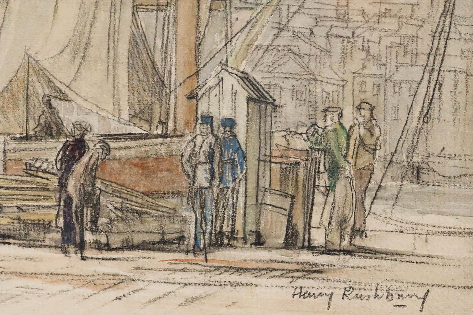 Sir Henry George Rushbury Ra (1889 1968) Watercolour, Sailing Barge photo vinterior