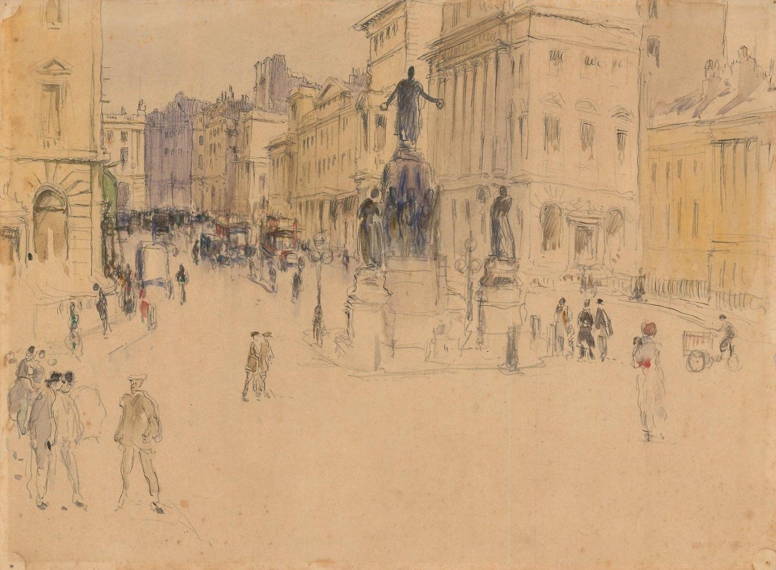 Harriet Marion C.1912 Pen And Ink Drawing, Waterloo Place photo furniture