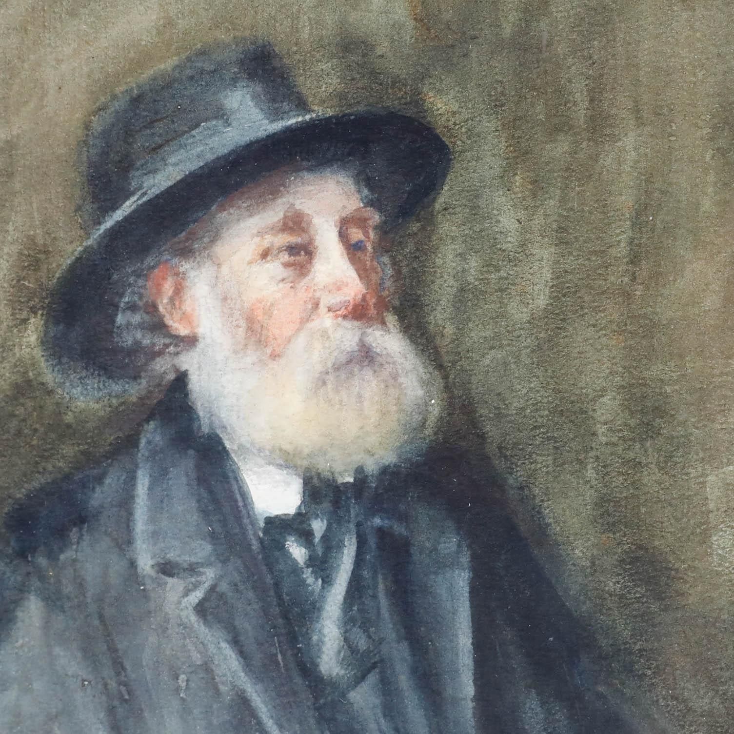 1914 Watercolour Portrait Of A Gentleman photo Art