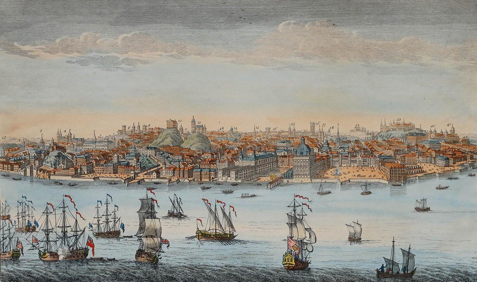 Laurie And Whittle 1794 Engraving, A General View Of The City Of Lisbon photo furniture