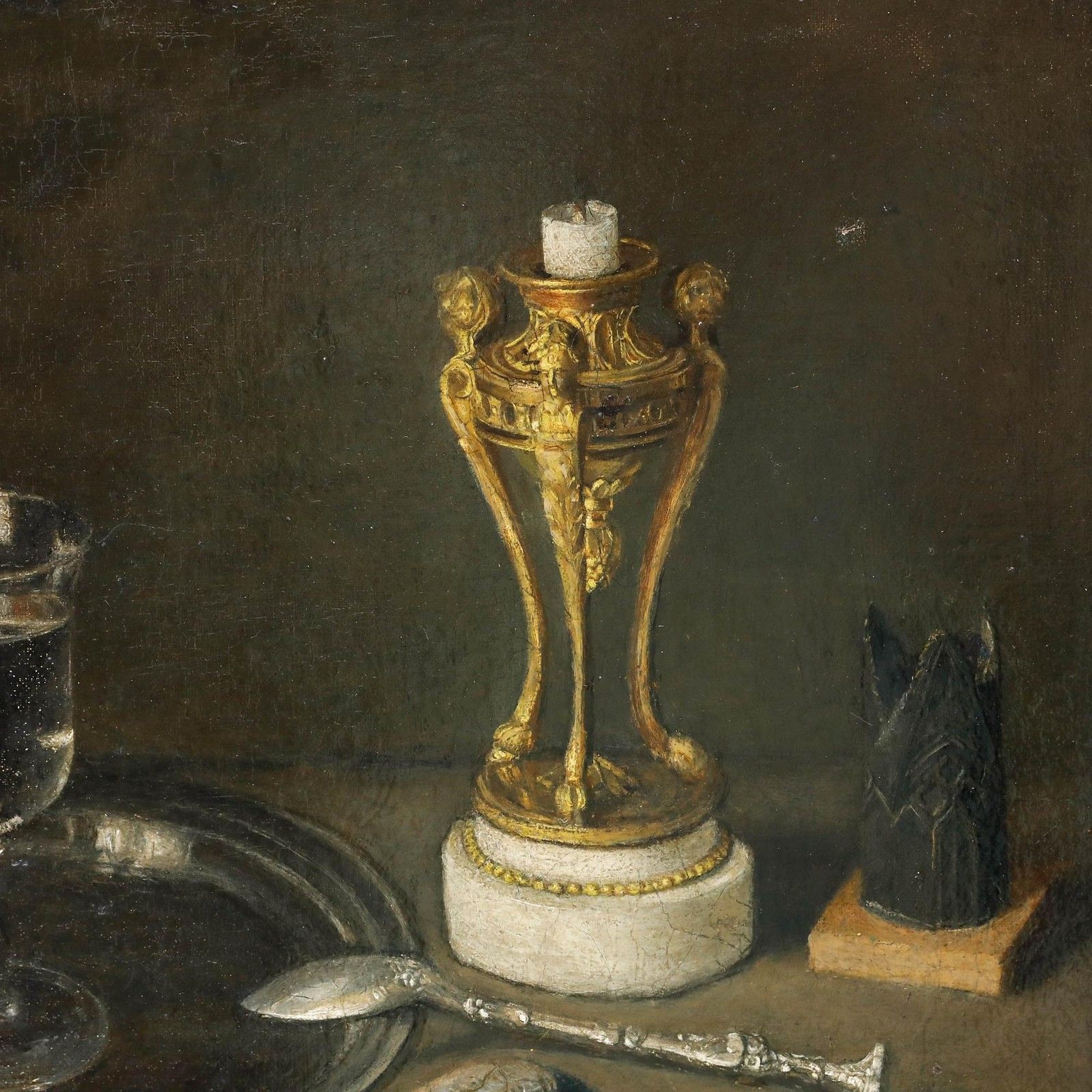 1854 Oil Still Life With Lemon And Glass photo 595.0