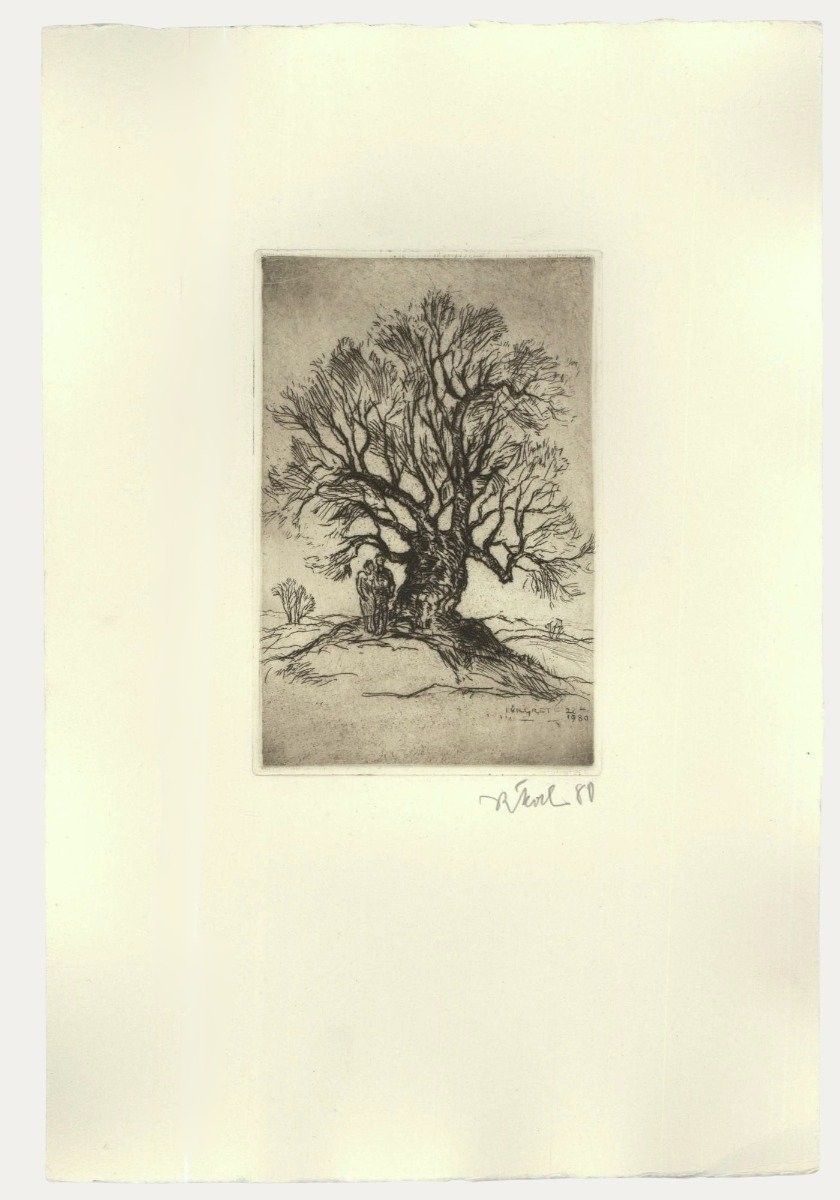 Rudolf Koch (1902 1985) 1980 Etching, The Old Oak