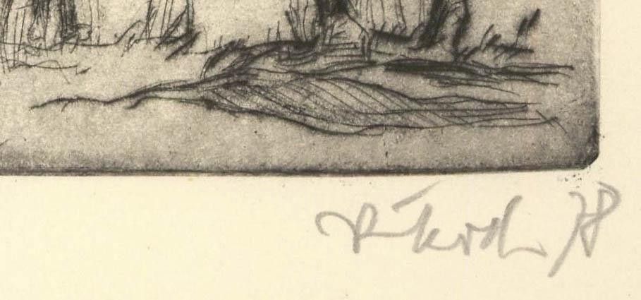 Rudolf Koch (1902 1985) 1978 Etching, The View Across The Lake photo Art