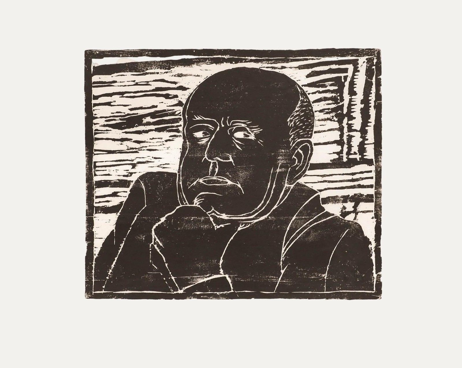 M. Karstens 20th Century Woodcut, Portrait Of Gottfried Benn