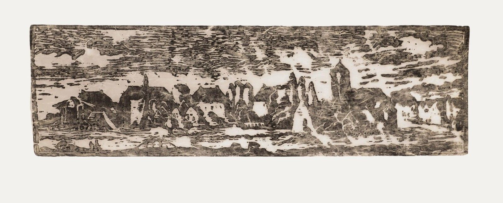 M. Karstens 20th Century Woodcut, German Townscape photo for sale