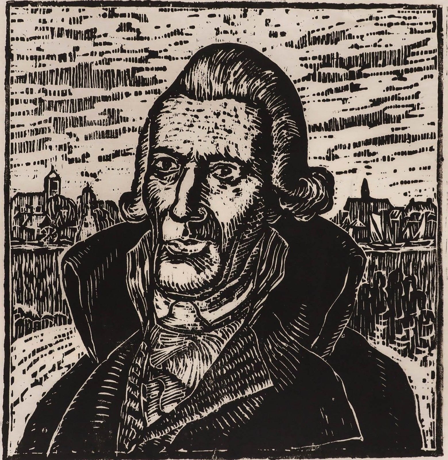 M. Karstens 20th Century Woodcut, Portrait Of Johann Gottwerth Muller photo furniture