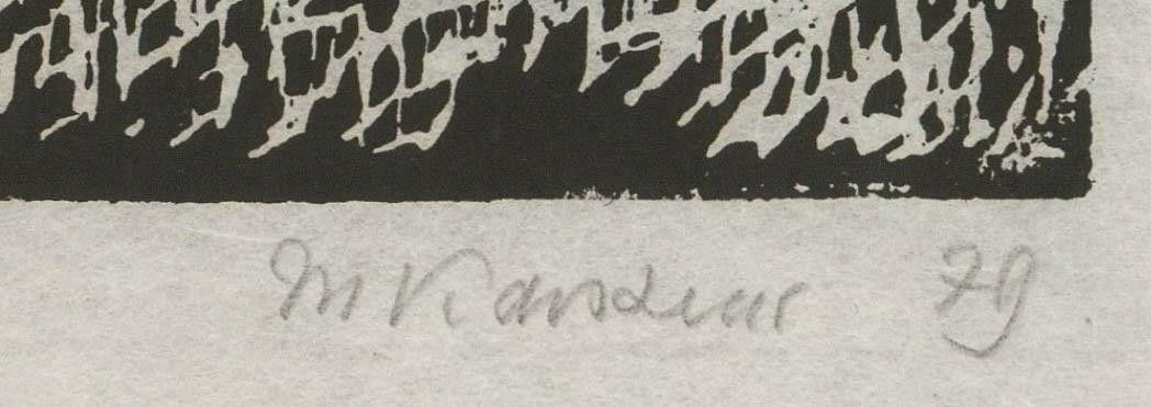 M. Karstens 20th Century Woodcut, Holstein Countryside photo Art