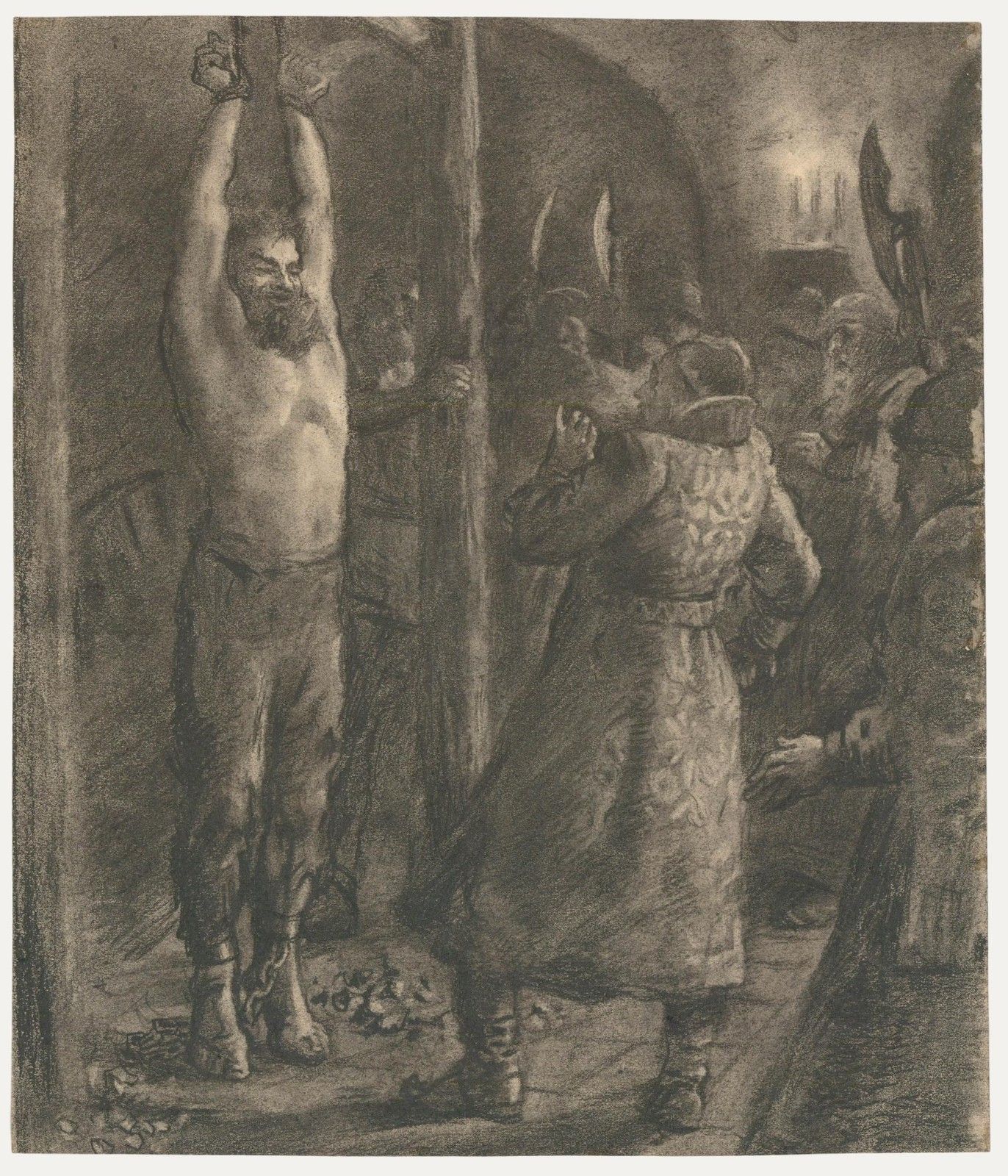 Russian School Early 20th Century Charcoal Drawing Stenka Razin