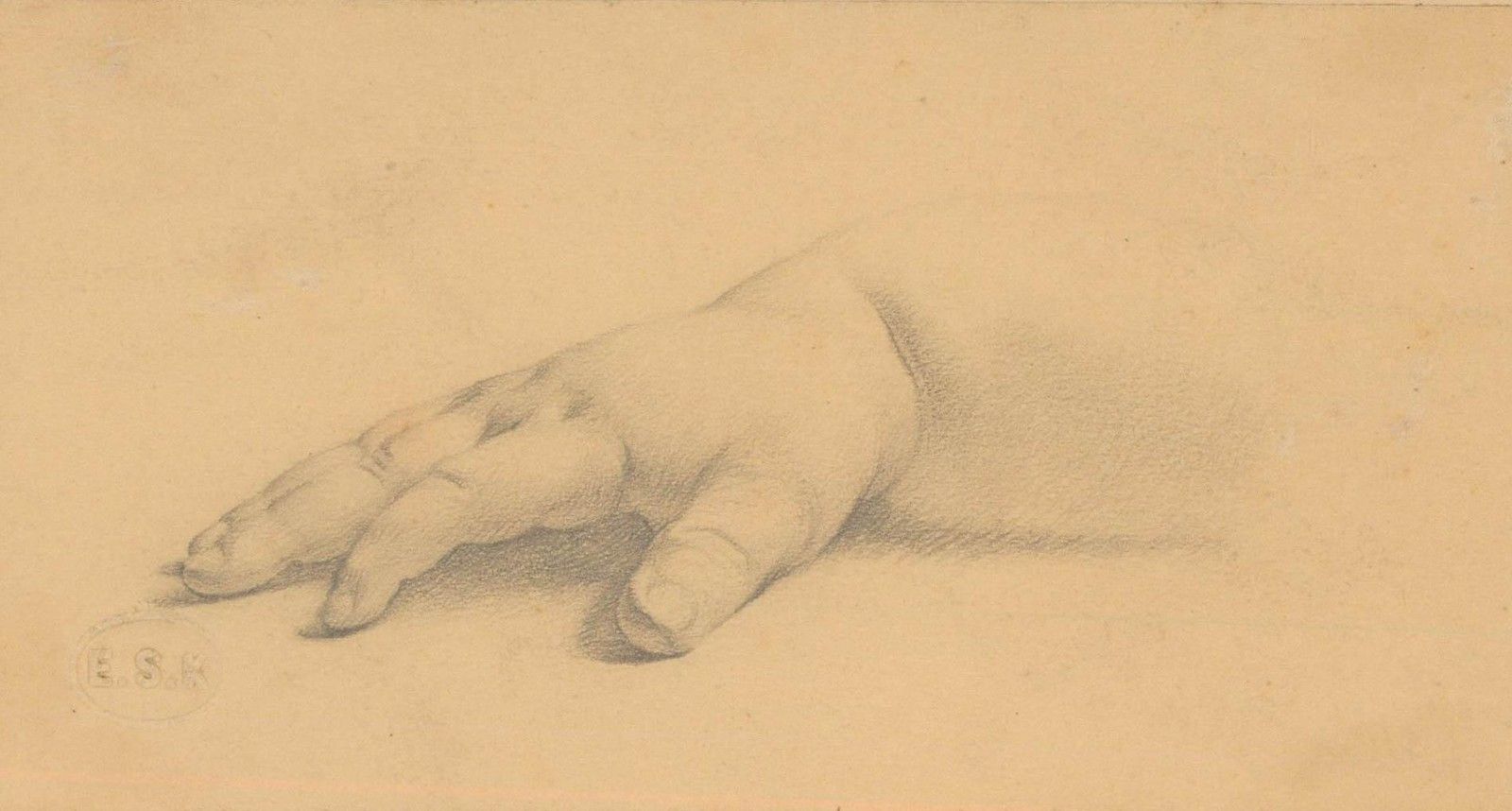 Edward Ridley (1883 1946) Graphite Drawing, Study Of An Infant's Hand Iiii photo furniture