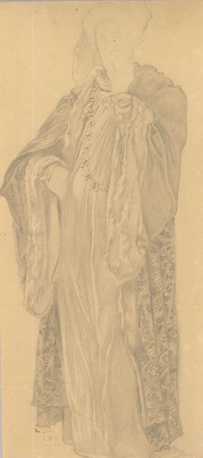 Edward Ridley (1883 1946) Graphite Drawing, Gentleman In Period Attire photo furniture
