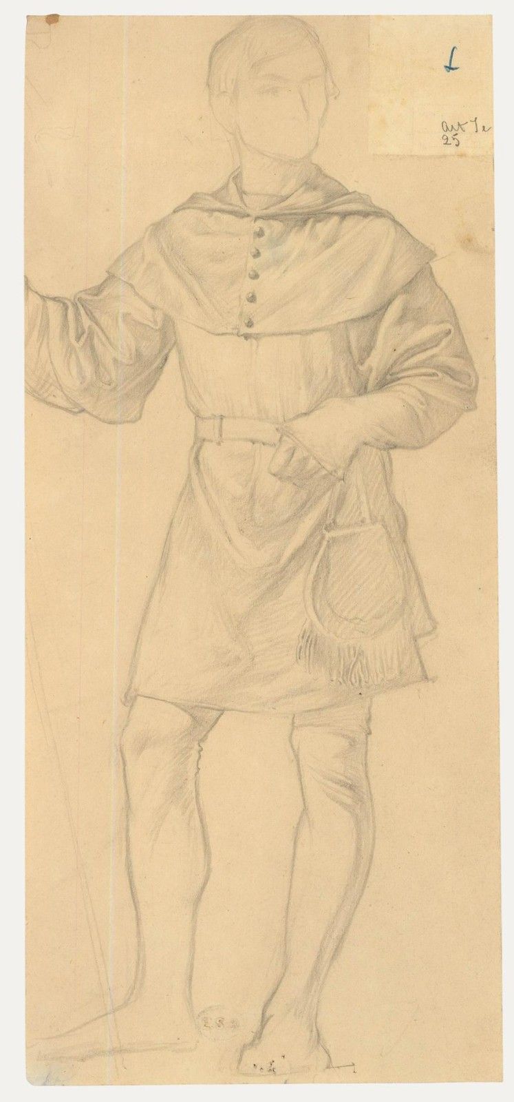 Edward Ridley (1883 1946) Early 20th Century Graphite Drawing, The Thespian