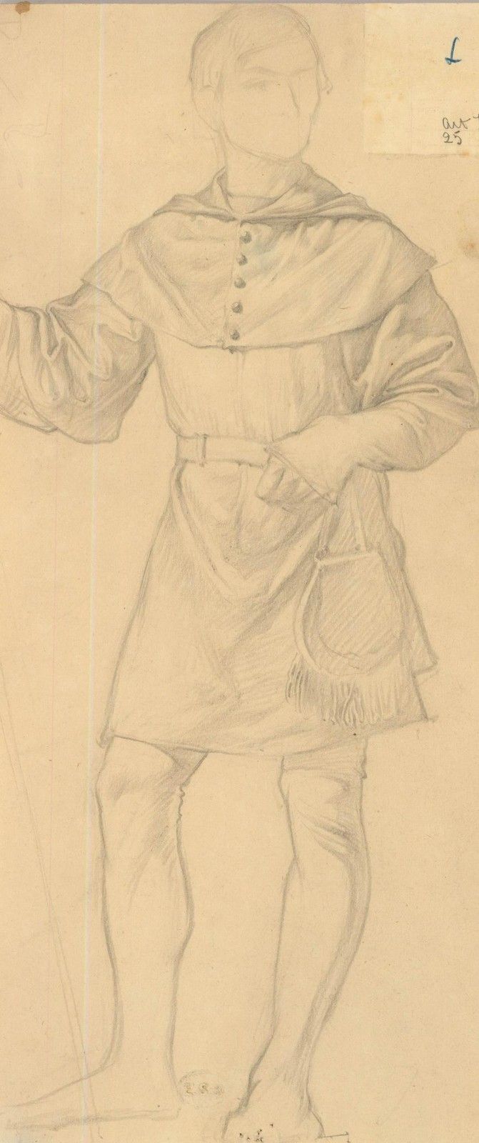 Edward Ridley (1883 1946) Early 20th Century Graphite Drawing, The Thespian photo furniture